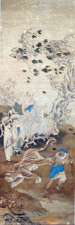 Lohans, attributed to Qiu Ying,
