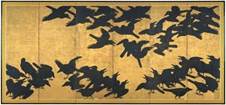 Japanese screen with birds